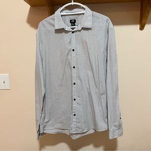 H&M Blue and White Button Down Shirt